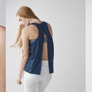 Lululemon All Tied Up Tank Wee Stripe Heathered Black Poseidon